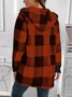 Plaid Urban Pocket Stitching Hooded Jacket