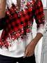 Women's Christmas Print Casual Zipper Long Sleeve Sweatshirt