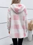 Plaid Urban Pocket Stitching Hooded Jacket