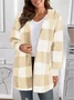 Plaid Urban Pocket Stitching Hooded Jacket