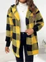 Plaid Urban Pocket Stitching Hooded Jacket