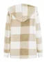 Plaid Urban Pocket Stitching Hooded Jacket