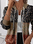 Women's Floral Print Casual Hooded Sweatshirt Jacket