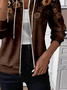 Women's Floral Print Casual Hooded Sweatshirt Jacket
