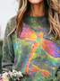 Casual Dragonfly Printing Sweatshirt