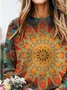 Loose Crew Neck Printing Casual Sweatshirt