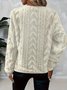 Plain Faux Fur Simple Crew Neck Sweatshirt