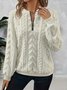 Plain Faux Fur Simple Crew Neck Sweatshirt