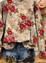 Floral Crew Neck Casual Sweatshirt