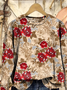 Floral Crew Neck Casual Sweatshirt