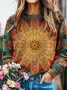Loose Crew Neck Printing Casual Sweatshirt