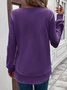 Girly Plain New Loose Temperament Fashion Women's Solid Color Round Neck Splicing Long Sleeve Jacquard Casual Simple Sweatshirt