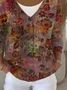 Women's Floral Print Casual Long Sleeve Button Cardigan