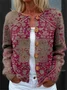 Women's National Totem Art Print Buttoned Cardigan Sweater