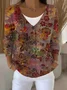 Women's Floral Print Casual Long Sleeve Button Cardigan
