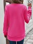Girly Plain New Loose Temperament Fashion Women's Solid Color Round Neck Splicing Long Sleeve Jacquard Casual Simple Sweatshirt