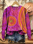 Women's Floral Print Casual Crew Neck Long Sleeve Sweatshirt