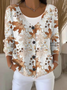 Women's Maple Leaf Fall Casual Long Sleeve Button Cardigan