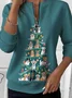 Christmas Tree Vintage Loose Crew Neck Sweater