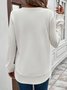 Girly Plain New Loose Temperament Fashion Women's Solid Color Round Neck Splicing Long Sleeve Jacquard Casual Simple Sweatshirt