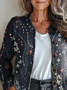 Women's Floral Print Casual Button Cardigan