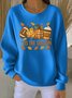 Crew Neck Maple Leaf Casual Sweatshirt