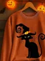 Ethnic Cat Regular Fit Cotton Sweatshirt