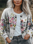 Women's Floral Print Casual Autumn Cardigan