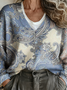 Cashew Flowers V Neck Vintage Sweater