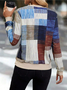 Women's Abstract Print Casual Zipper Long Sleeve Sweatshirt