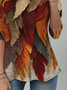 Women's Long Sleeve T-shirt Spring/Fall As Picture Leaf Jersey Crew Neck Daily Going Out Casual Tunic Top