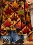 Printing Casual Maple Leaf Crew Neck Sweatshirt
