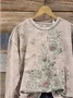 Floral Printing Casual Loose Sweatshirt