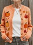 Wool/Knitting Casual Stand Collar Cardigan