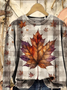 Loose Maple Leaf Casual Sweatshirt