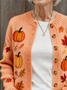 Wool/Knitting Casual Stand Collar Cardigan
