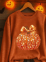 Printing Casual Crew Neck Halloween Sweatshirt
