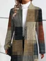 Stand Collar Urban Split Joint Mid-length Long-sleeved Trench Coat