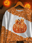 Halloween Crew Neck Casual Sweatshirt