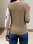 Women's Long Sleeve T-shirt Spring/Fall Green Geometric Printing Crew Neck Daily Going Out Vintage Top