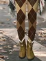 Plaid Casual Tight Printing Leggings