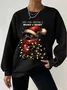 Women's Christmas Cat Blessings Waffle Sweatshirt