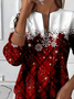 Women's Christmas Print Casual Zipper Long Sleeve Sweatshirt
