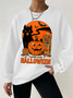 Women's Retro Halloween Horror Season Waffle sweatshirt