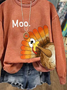 Women's Turkey Print Thanksgiving Crew Neck Sweatshirt