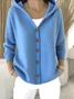 Women Casual Plain Hoodie Long Sleeve Cardigan