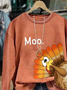 Women's Turkey Print Thanksgiving Crew Neck Sweatshirt