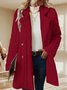 Lapel Collar Casual Loose Plain Teddy Jacket