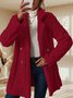 Lapel Collar Casual Loose Plain Teddy Jacket