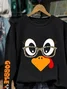 Women's Turkey Print Thanksgiving Crew Neck Sweatshirt